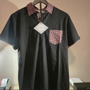 Elegant Black and Red Paisley Men's Shirt